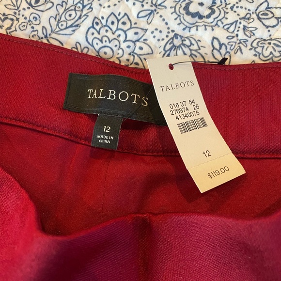 Talbots deep red silk cotton trousers NWT - Picture 6 of 8
